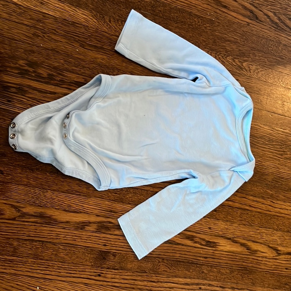 Light blue baby blue onesie long sleeve